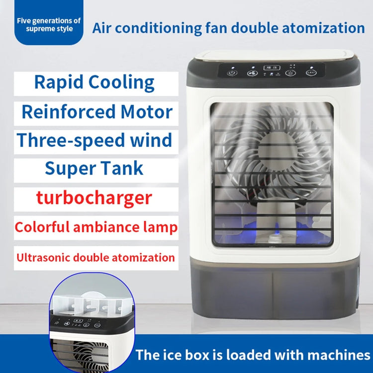 USB Portable Air Conditioner Fan Mini 3 Gears Home Desktop Cooling Fan LED Night Lamp Air Cooler for Room Office Camping 선풍기 - ElectronAge