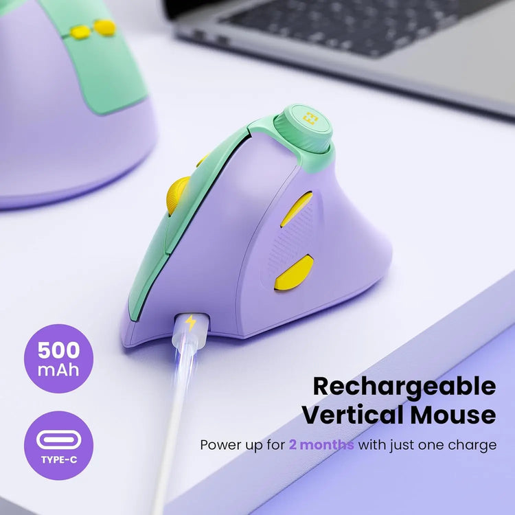 Ergonomic Wireless Vertical Mouse with Bluetooth - ElectronAge