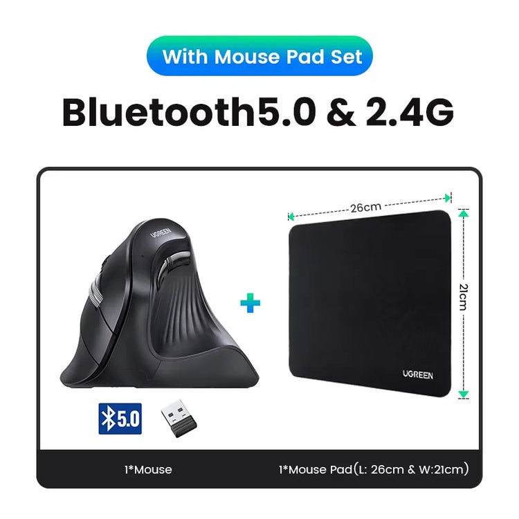 UGREEN Vertical Mouse Wireless Bluetooth5.0 - ElectronAge