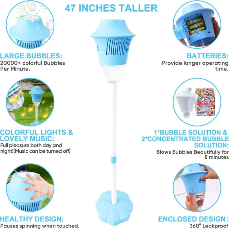 Automatic Handheld Bubble Machine for Kids, Bubble Maker Spring Summer Toys with Lights, Outdoor Rechargeable Blower Best Easter Gift for Children - ElectronAge