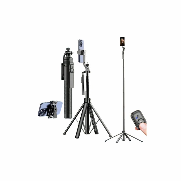 Aluminum Alloy Selfie Stick Tripod With Bluetooth Remote Control - ElectronAge