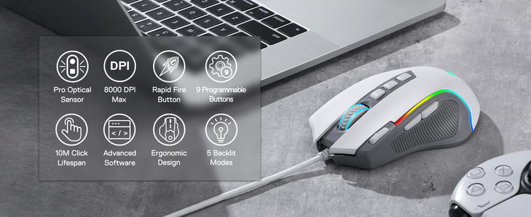 Redragon M612 RGB 8000 DPI Gamer Mouse - ElectronAge