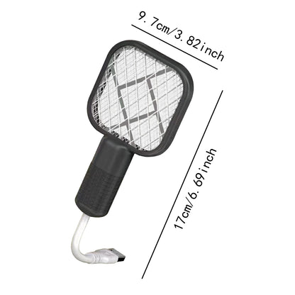Small Electric Mosquito Killer 5 Layer Security Net Compact Portable USB Interface Electric Fly Swatter for Home Outdoor Camping