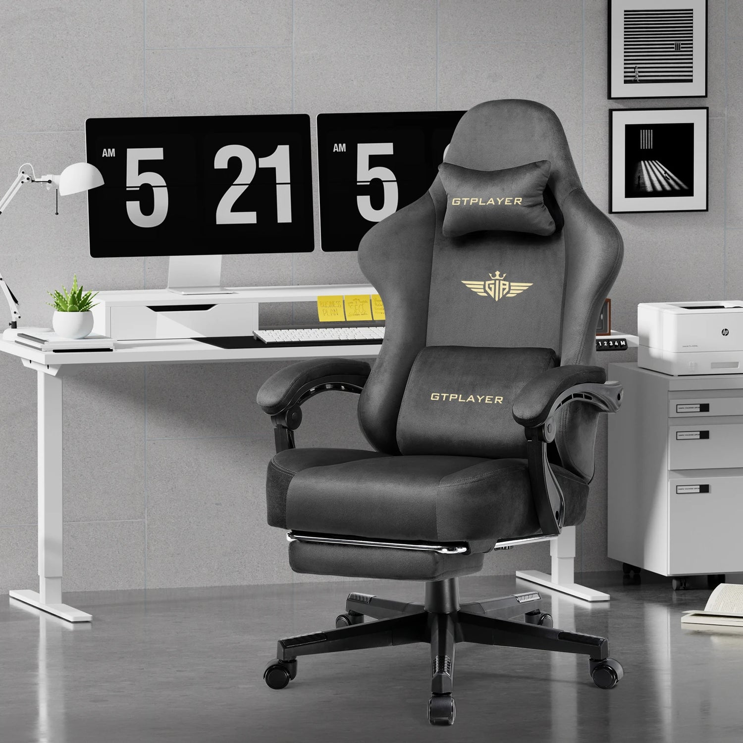 Gtplayer Gaming Chair Fabric with Pocket Spring Cushion - ElectronAge