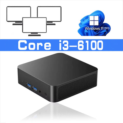 2026 Mini PC Intel Core i9 8950HK i3-6100 Computer Windows 11 16GB 1TB 2TB 4K Gaming Computer WiFi6 USB Portable Mini Desktop PC