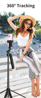 AI facial tracking Gimbal Stabilizer Selfie Stick Foldable Wireless four Tripod with Bluetooth Shutter Monopod for IOS Android