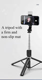 1.7M Bluetooth Wireless Selfie Tripod With Fill Light Shutter Remote Control Portable Foldable Monopod For iPhone Smart Phone