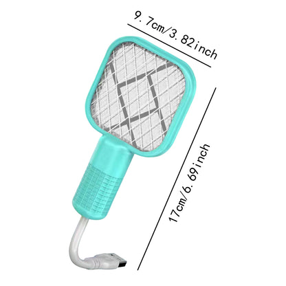 Small Electric Mosquito Killer 5 Layer Security Net Compact Portable USB Interface Electric Fly Swatter for Home Outdoor Camping