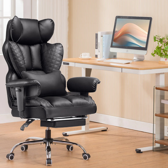 Office Chair Ergonomic Leather High Back - ElectronAge