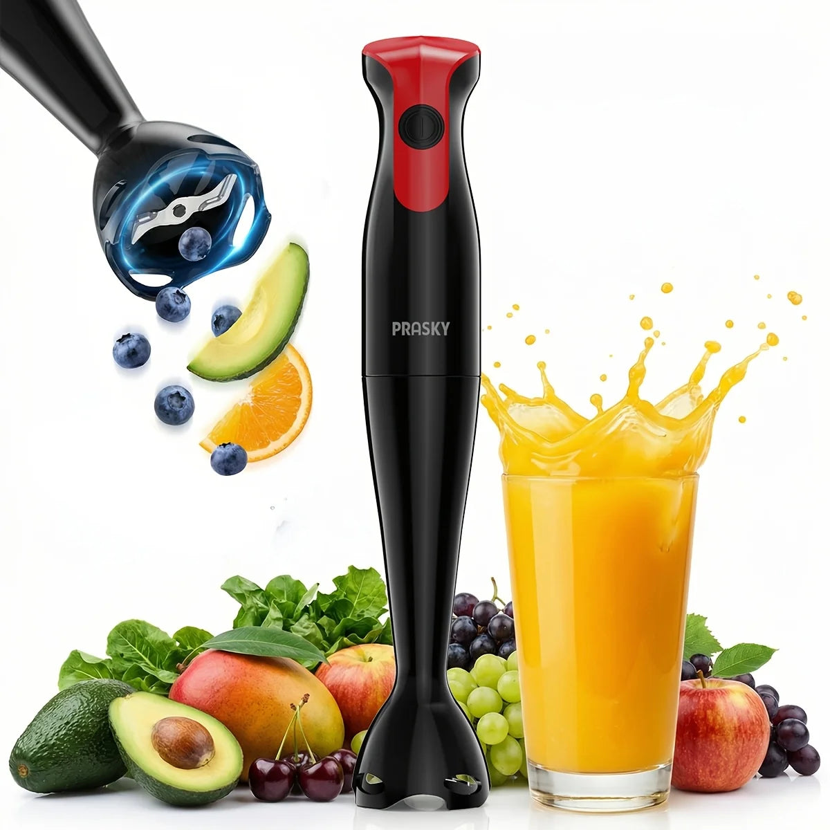 Prasky Immersion Hand Blender Electric Handheld Mixer - ElectronAge