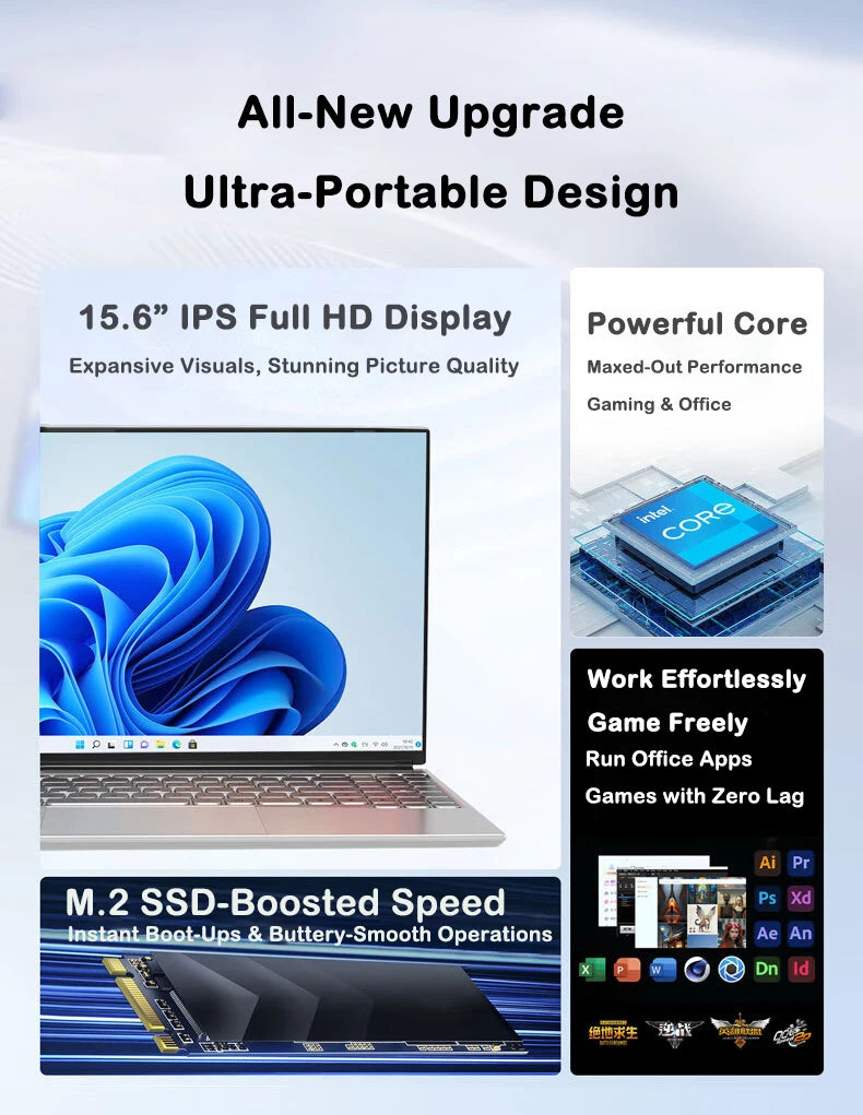 Intel Core i7 8650U 15.6" Ultra Slim Laptop - ElectronAge