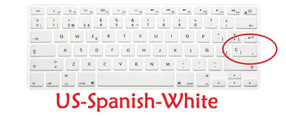 Spanish For Macbook Pro Retina 13 15 Air 13 EU US Spanish Keyboard Cover Soft Silicon A1466 A1278 A1286 Keyboard Protector Skin