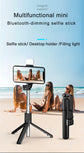 50pcs P20S R1 R1S Bluetooth Wireless Remote Selfie Stick LED light Extendable Foldable Handheld Monopod Tripod Stand Holder