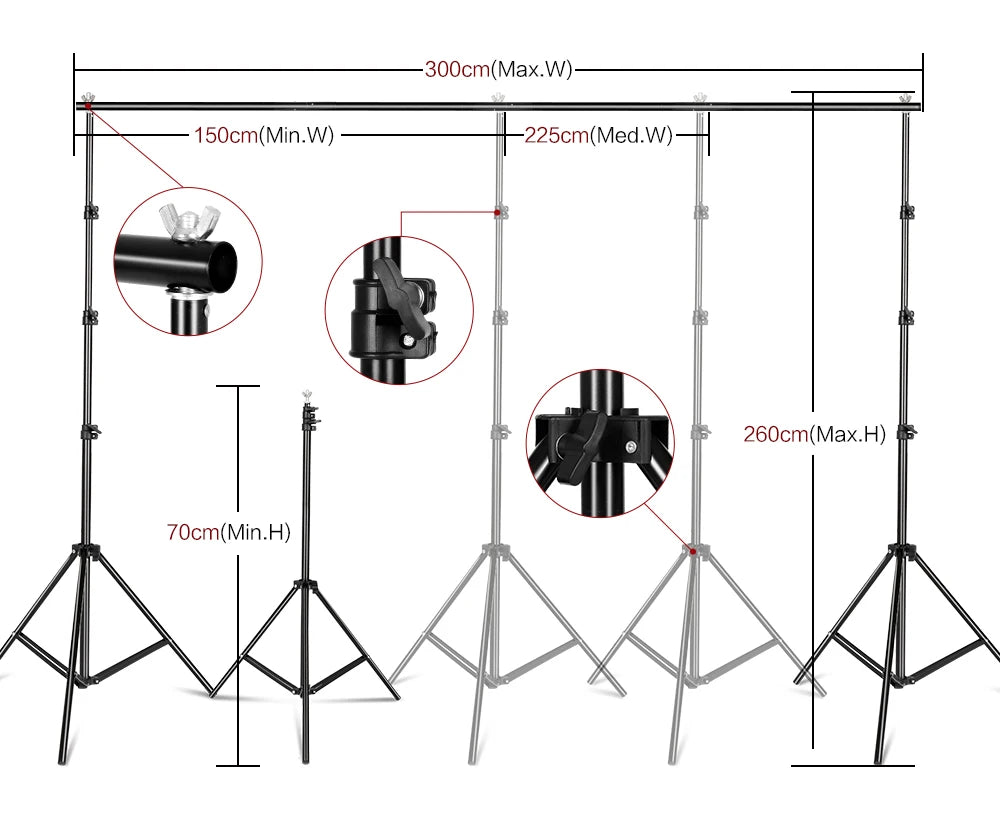 SnapStand Pro 2.6x3M/8.5x10ft Photo Video Studio Backdrop - ElectronAge