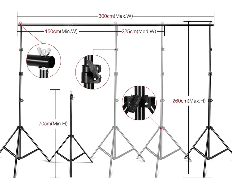 SnapStand Pro 2.6x3M/8.5x10ft Photo Video Studio Backdrop - ElectronAge