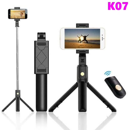 50pcs P20S R1 R1S Bluetooth Wireless Remote Selfie Stick LED light Extendable Foldable Handheld Monopod Tripod Stand Holder