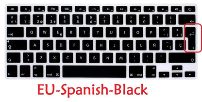 Spanish For Macbook Pro Retina 13 15 Air 13 EU US Spanish Keyboard Cover Soft Silicon A1466 A1278 A1286 Keyboard Protector Skin