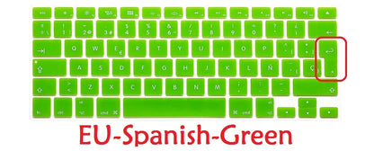 Spanish For Macbook Pro Retina 13 15 Air 13 EU US Spanish Keyboard Cover Soft Silicon A1466 A1278 A1286 Keyboard Protector Skin