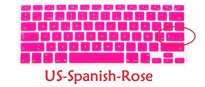 Spanish For Macbook Pro Retina 13 15 Air 13 EU US Spanish Keyboard Cover Soft Silicon A1466 A1278 A1286 Keyboard Protector Skin
