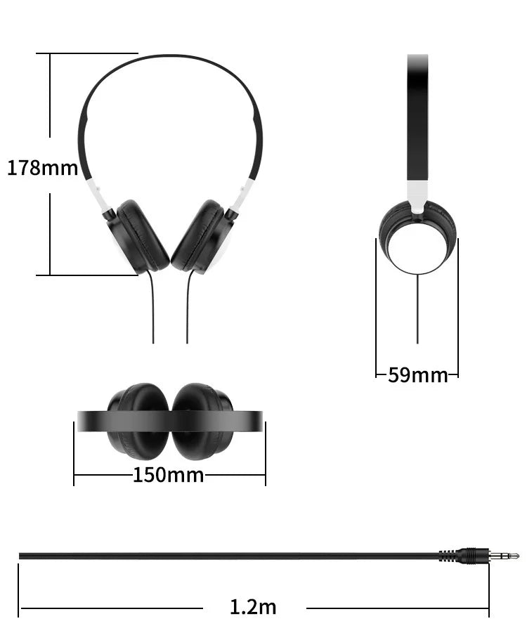 WYMECT Wired Foldable 3.5mm Headphones - ElectronAge