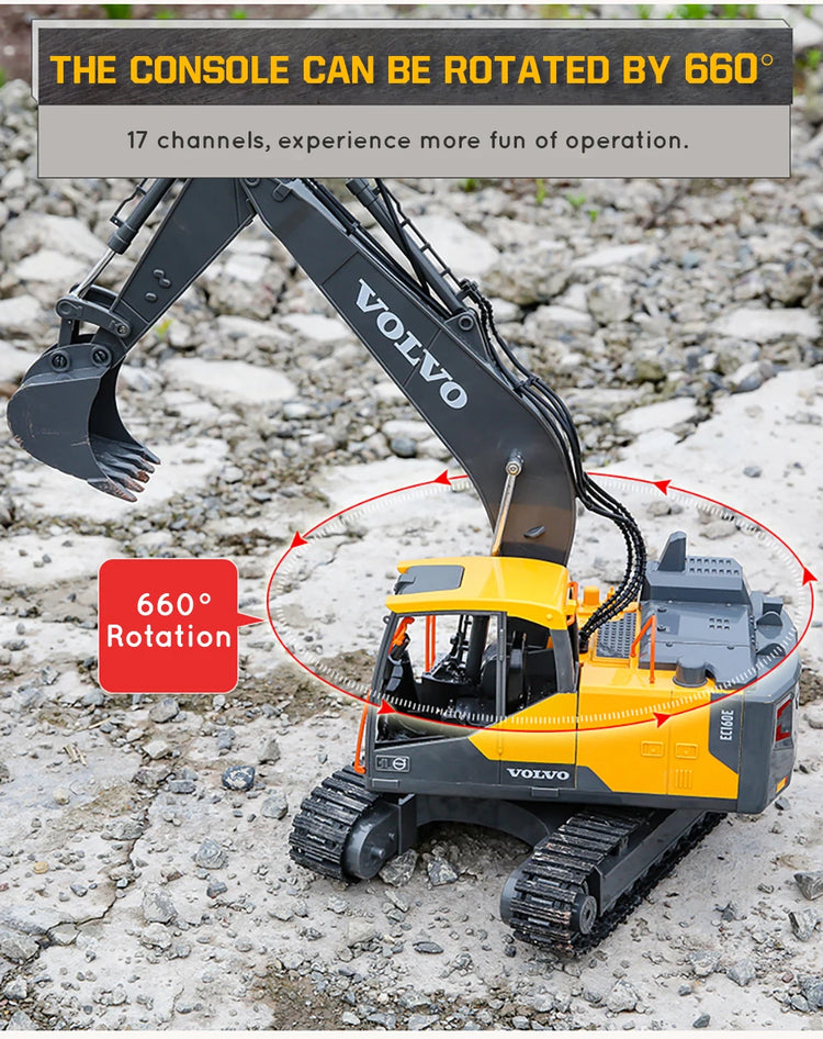 Double E E568 RC Excavator 17 Channel 1:16 3 IN 1 RC Engineering Car - ElectronAge