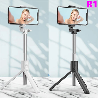 50pcs P20S R1 R1S Bluetooth Wireless Remote Selfie Stick LED light Extendable Foldable Handheld Monopod Tripod Stand Holder