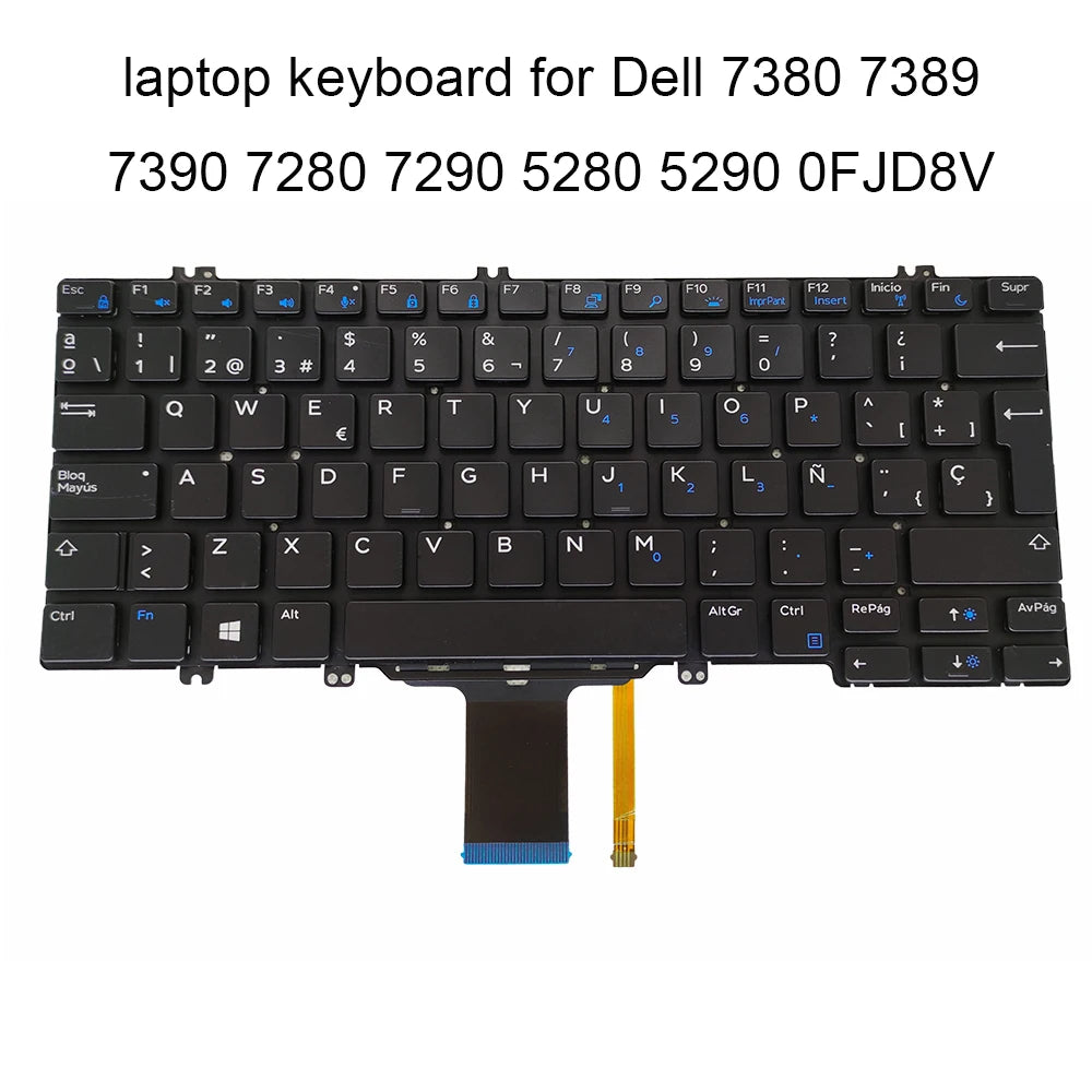 FJD8V Swedish Spanish Latin Backlit keyboard - ElectronAge
