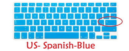 Spanish For Macbook Pro Retina 13 15 Air 13 EU US Spanish Keyboard Cover Soft Silicon A1466 A1278 A1286 Keyboard Protector Skin