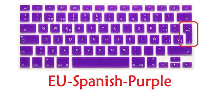 Spanish For Macbook Pro Retina 13 15 Air 13 EU US Spanish Keyboard Cover Soft Silicon A1466 A1278 A1286 Keyboard Protector Skin