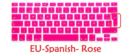 Spanish For Macbook Pro Retina 13 15 Air 13 EU US Spanish Keyboard Cover Soft Silicon A1466 A1278 A1286 Keyboard Protector Skin