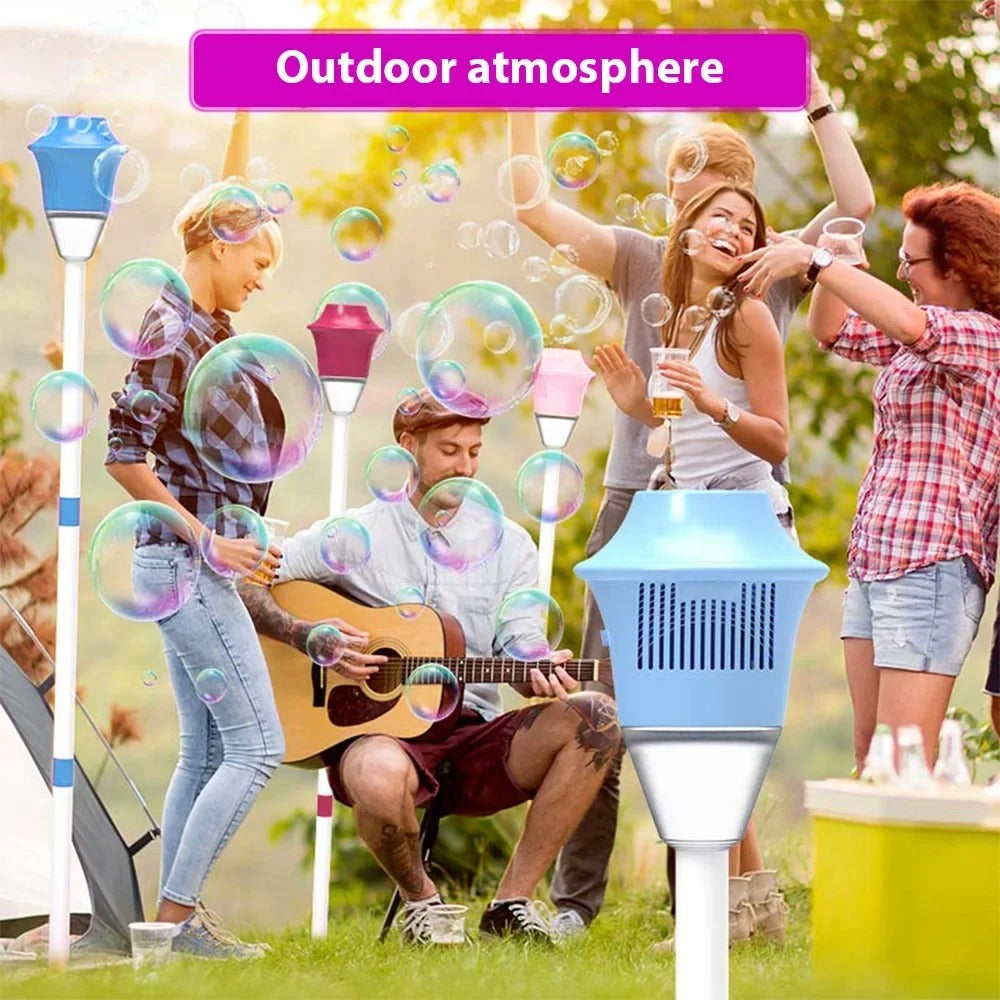 Automatic Handheld Bubble Machine for Kids, Bubble Maker Spring Summer Toys with Lights, Outdoor Rechargeable Blower Best Easter Gift for Children - ElectronAge