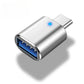 1pc LED USB 3.0 To Type C Adapter OTG To USB C Female Connector for Phone