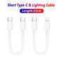 60W High Speed USB C Charging Cable 25CM Type C to Type C For Phone 15 Cellphone Tablet Extension
