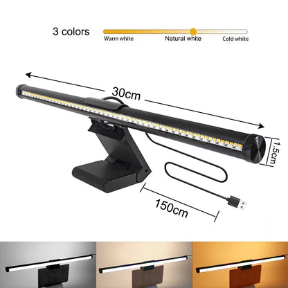 30CM 40CM Eye-Care Stepless Dimming Lighting LED Desk Lamp Monitor Light Bar Table Computer Monitor Screen Light for Work Gaming