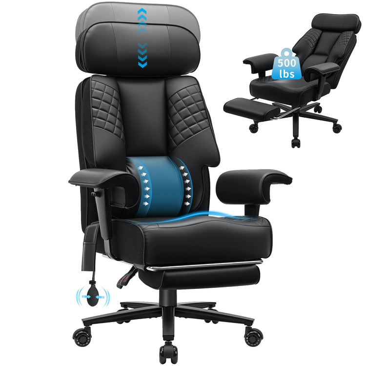 Executive Office Chair with Foot Rest and Waist Lumber Support - ElectronAge