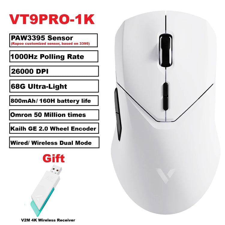 Rapoo VT9PRO PAW3398 Wireless Gaming Mouse - ElectronAge