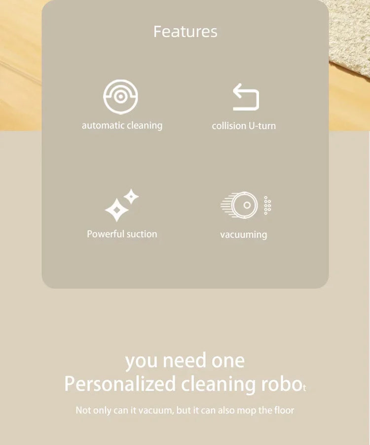 XMSJ Smart Sweeping Robot Mini Silent Vacuum Cleaner - ElectronAge