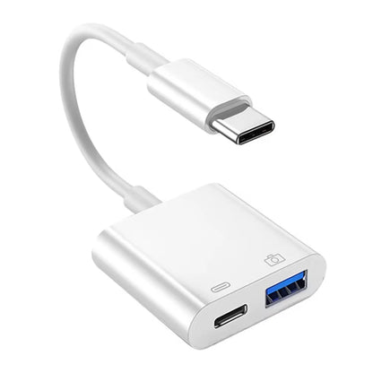 2-in-1 Lightning Type C OTG AdapterFor iPhone16 15 14 13 ProMax ipad To USB Cable 3.0 Converter For MouseKeyboardCameraCardReade