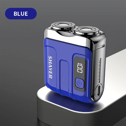 R-18 Mini Electric Smart Household Shaver Digital Display Dual Blade Rechargeable Shaver Powerful Beard Trimmer Tool