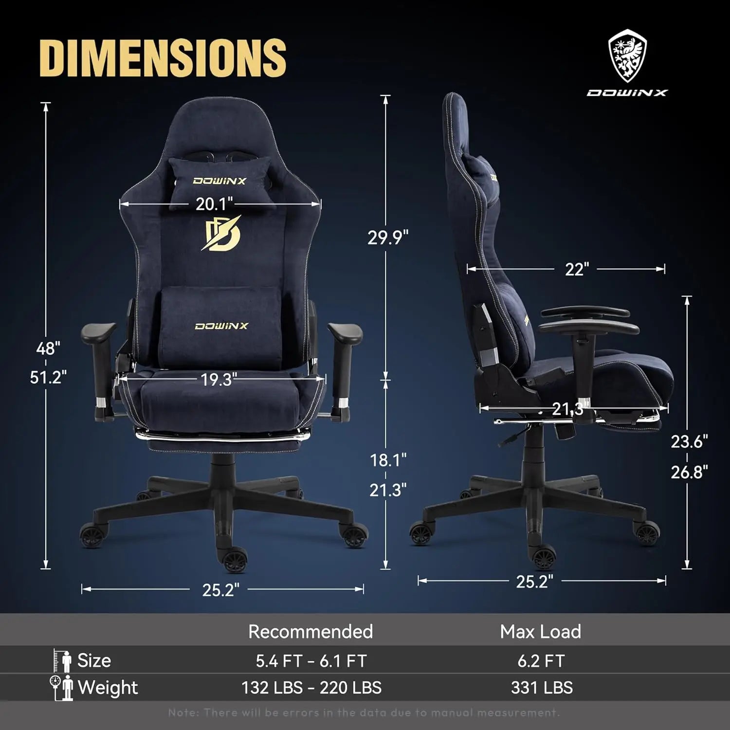 Dowinx Gaming Chair with Massage Lumbar Support - ElectronAge