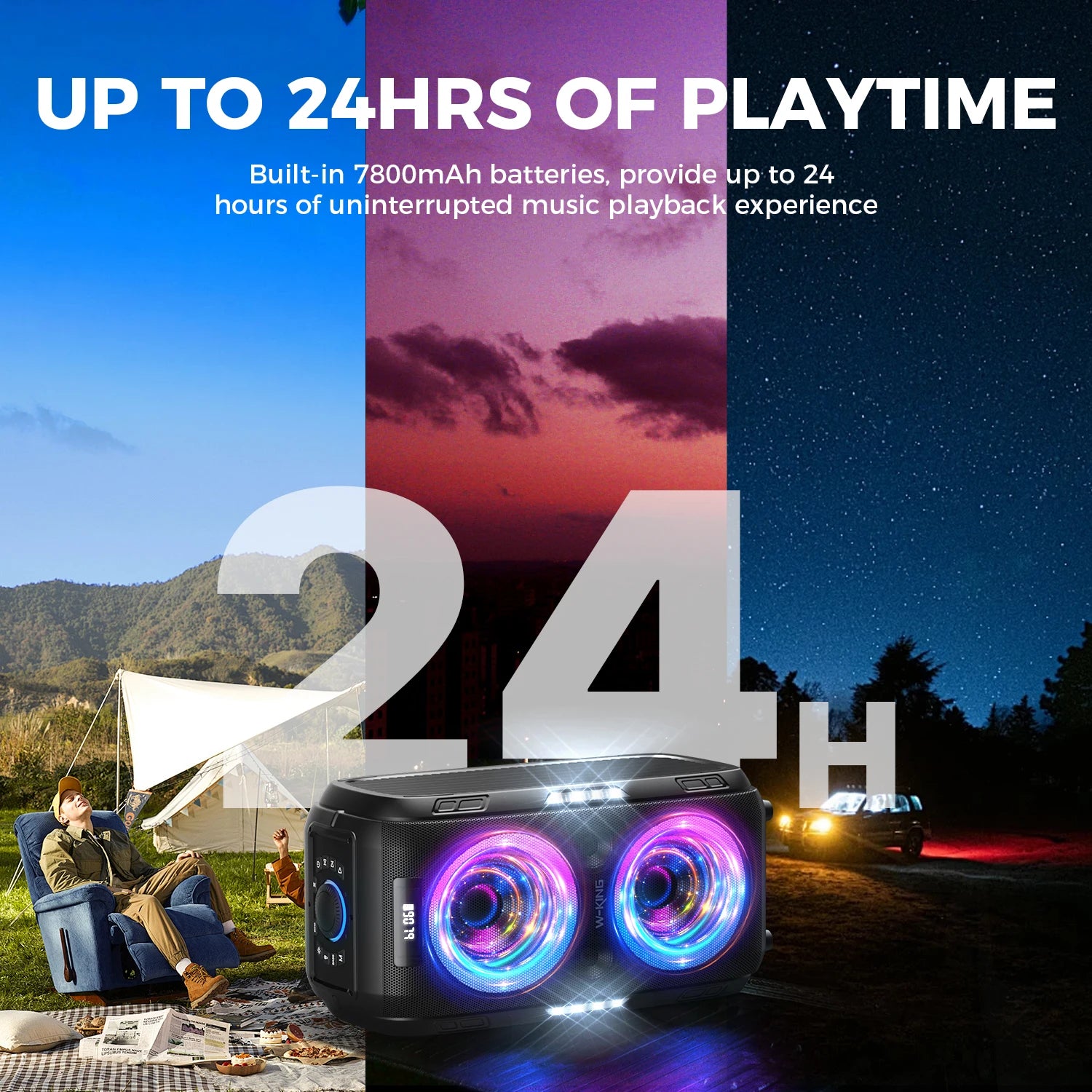 W-KING 250W PEAK Large Bluetooth Speaker - ElectronAge