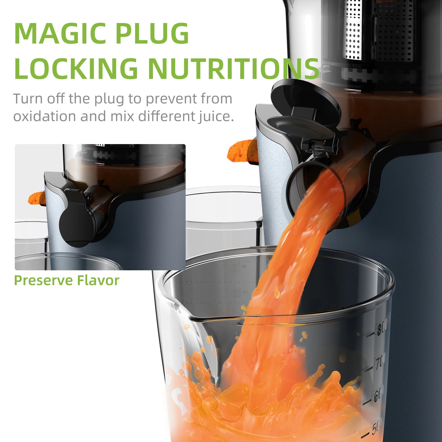 BioloMix Cold Press Juicer with 78mm Feed Chute, 200W 40-65RPM Powerful Motor Slow Masticating Juice Extractor Fits Whole Fruits - ElectronAge