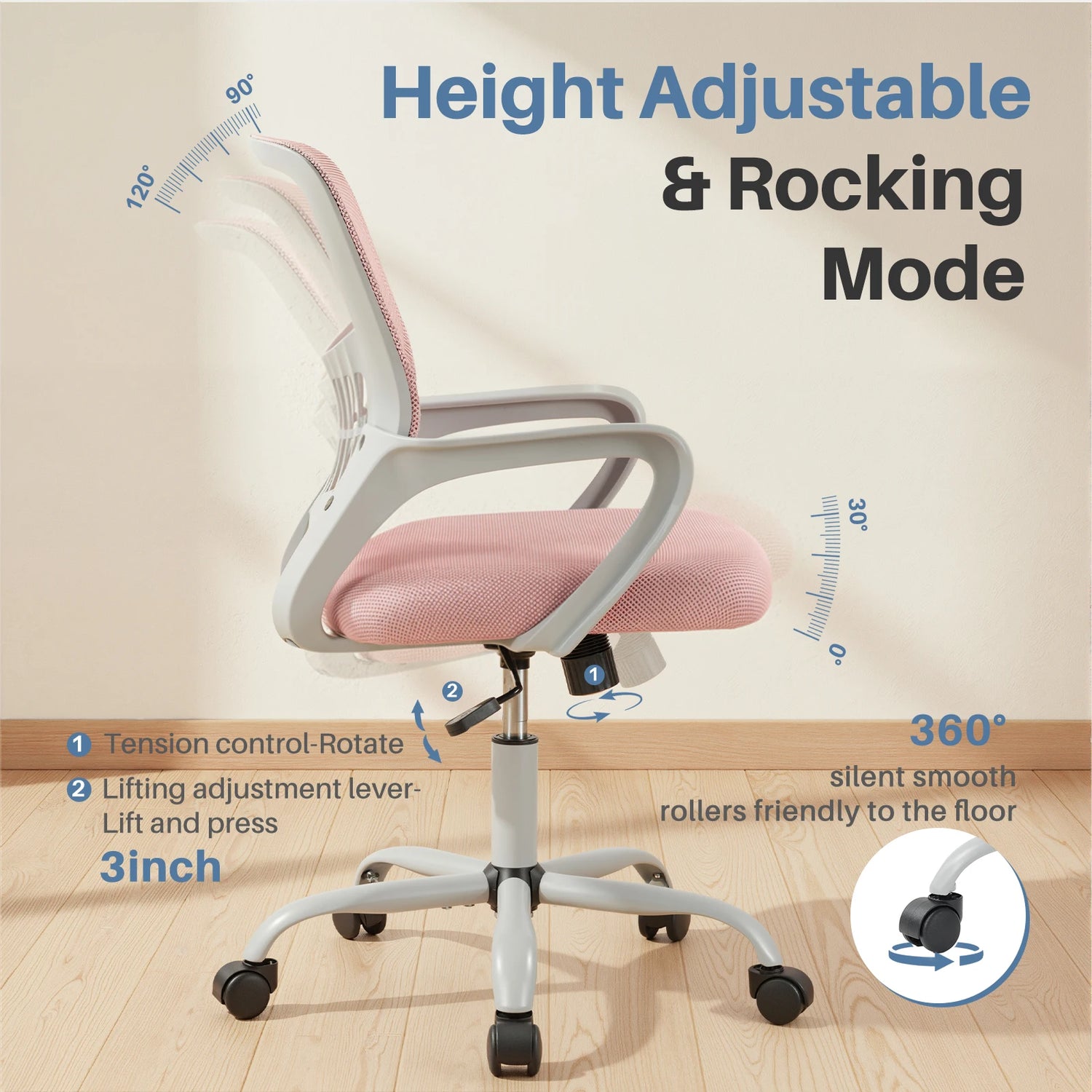 MCQ Fixed Armrest Office Desk Chair - ElectronAge