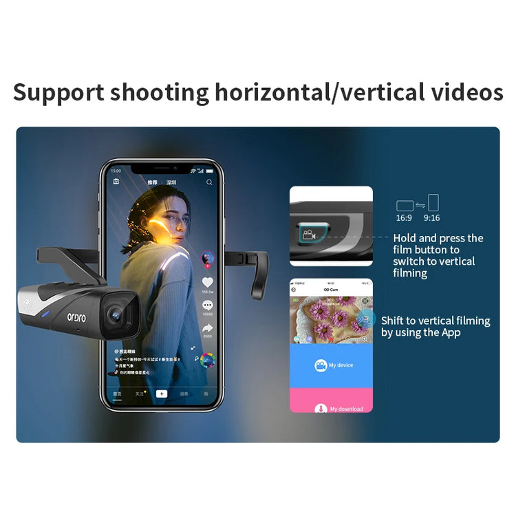 ORDRO EP8 4K 60FPS Head-Wearable Video Camera - ElectronAge
