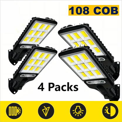 4 pc Solar Outdoor LED Wall Light with Human Body Waterproof Induction for Garden Terrace Garage Courtyard and Street Lighting