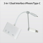 3-in-1 Lightning TypeC To SD & TF Card USB Camera AdapterFor iPhone iPad Card Reader USB Dongle for USB Flash Plug Play