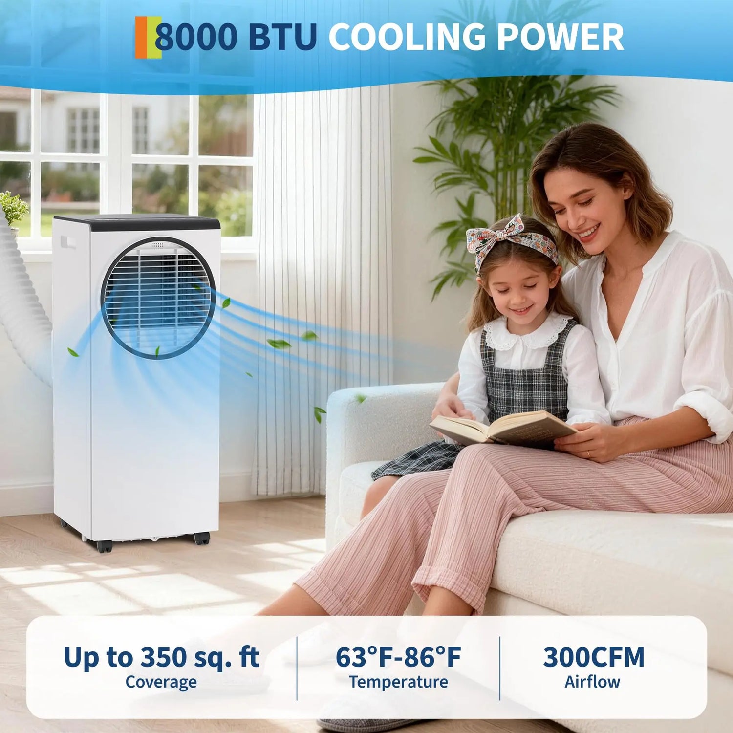 Adoolla Quiet 8000 BTU Portable AC Unit For Bedroom - ElectronAge