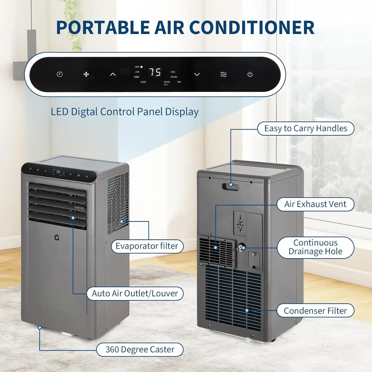 Adoolla Portable Air Conditioner 10000 BTU ASHRAE - ElectronAge