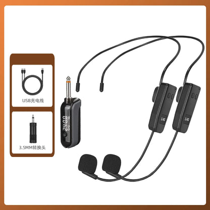 2.4G Wireless Professional Neckband Headset Microphone One to Two Wireless Headset Business Laptop Conference Microphone