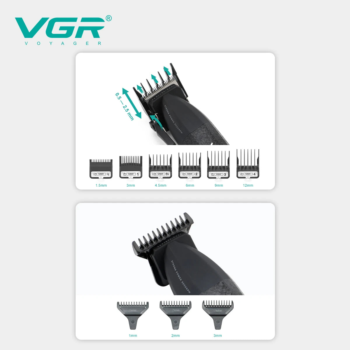 VGR Hair Trimmer Professional 9000 RPM Hair Clipper - ElectronAge